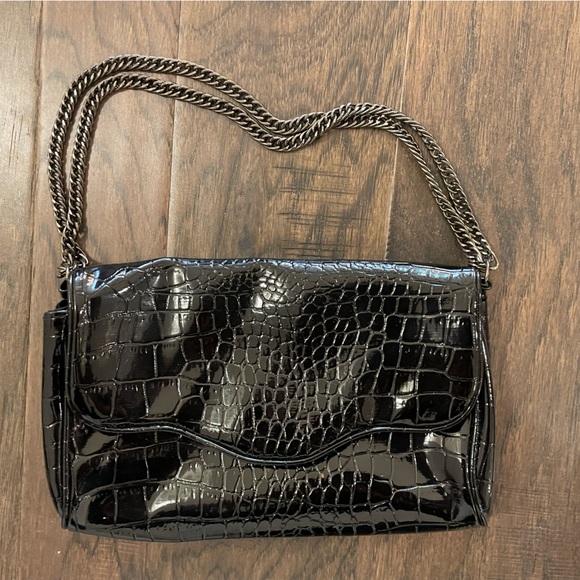 Black Patent Leather Clutch Purse - Picture 2 of 2